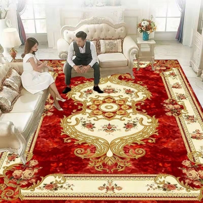 Tappeto rosso di lusso Tappeto grafico in poliestere Tappeto resistente alle macchie per la decorazione domestica