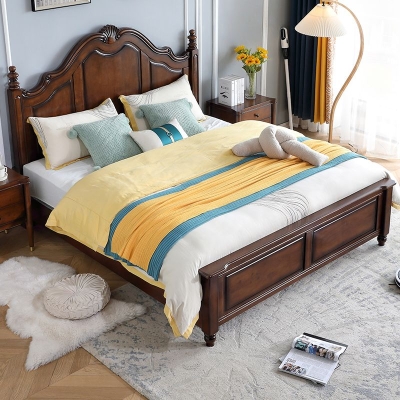 Letto tradizionale queen size in legno da 71,7 pollici con struttura letto e materasso
