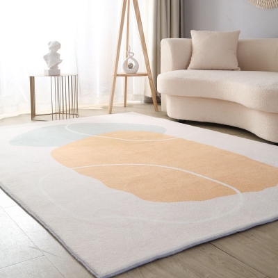 Tappeto nordico in grumi di colore Tappeto bianco in poliestere Tappeto resistente alle macchie per soggiorno