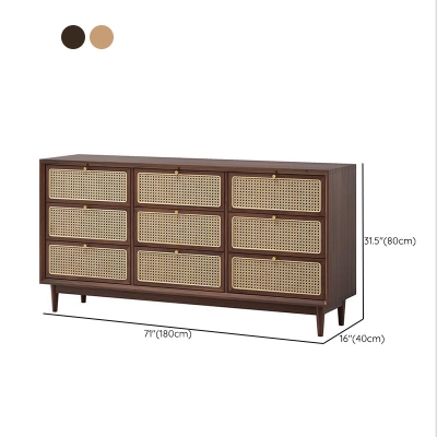 Traditionelle Kommode aus Holz mit 9 Schubladen