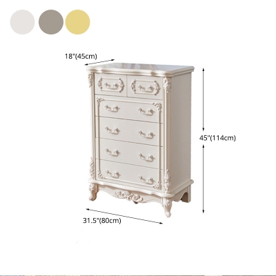 Cassettiera classica in legno Glam bianca con cassetto per camera da letto