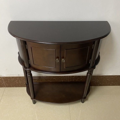 Mid-Century Modern Holz-Beistelltisch Halbmond-Akzenttisch f&uuml;r den Flur