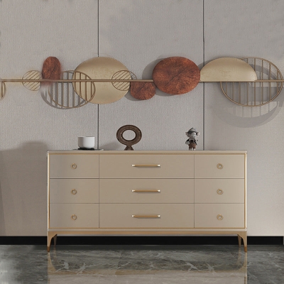 Klassische, glamour&ouml;se horizontale Doppelkommode aus Holz mit Stauraum f&uuml;r das Schlafzimmer