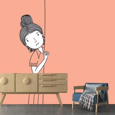 Carta da parati murale resistente con personaggi dei cartoni animati. Carta da parati ecologica per la camera da letto