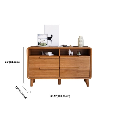 Cassettiera portaoggetti marrone in stile moderno, cassettiera in legno massello con cassetti