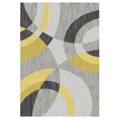 Tappeto moderno grigio Tappeto lavabile con area geometrica in poliestere per la decorazione domestica