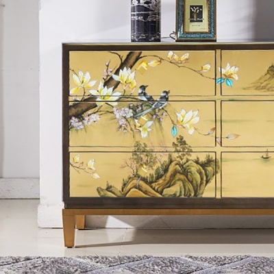 Traditionelle horizontale Doppeltruhe aus massivem Holz