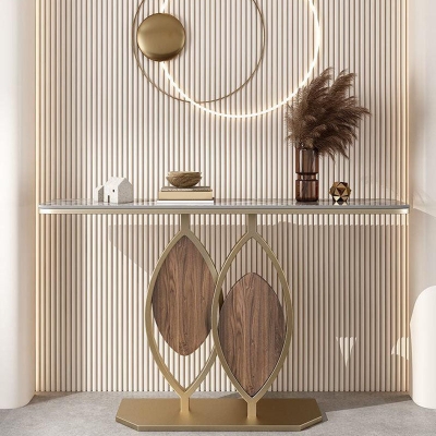 Consolle Glam alta da 31,5" Tavolo con accenti in pietra a 1 ripiano per ingresso
