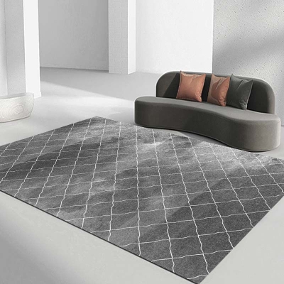 Tappeto con motivi geometrici Tappeto in poliestere antimacchia a forma rettangolare per la decorazione domestica