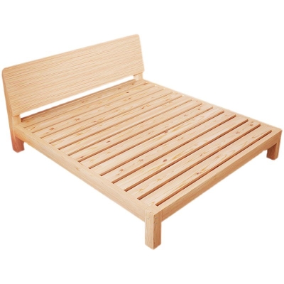 Letto con piattaforma Natural Letto standard in legno massello con testiera rettangolare