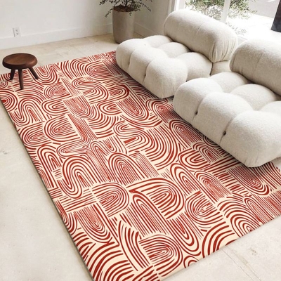Tappeto totem tribale Boho Tappeto in poliestere multicolore resistente alle macchie per la decorazione domestica