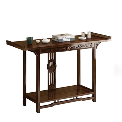 Mid-Century Moderner Konsolentisch mit Stauraum aus massivem Holz, Konsolen-Sofatisch