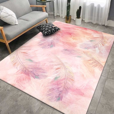 Tappeto blu piuma Tappeto moderno per interni in poliestere Tappeto lavabile per la decorazione domestica
