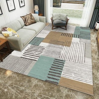 Tappeto grigio moderno per interni Tappeto con motivo in poliestere Tappeto lavabile per la decorazione domestica