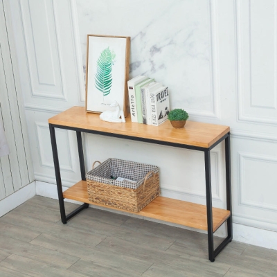 Tavolino consolle alto moderno Mid-Century da 31,5 pollici Tavolino in legno con ripiani