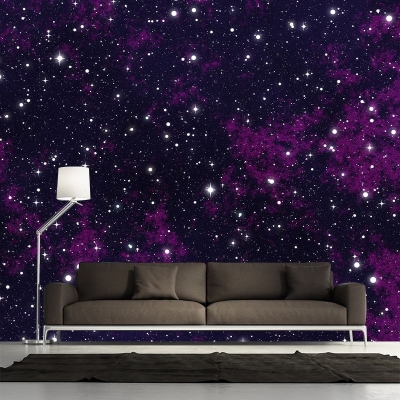 Carta da parati fotografica ecologica Carta da parati murale con misterioso cielo stellato per camera da letto