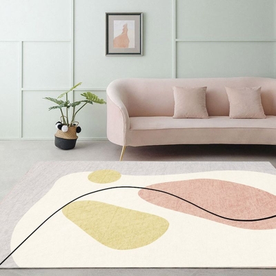 Tappeto nordico Tappeto beige in poliestere antimacchia per soggiorno