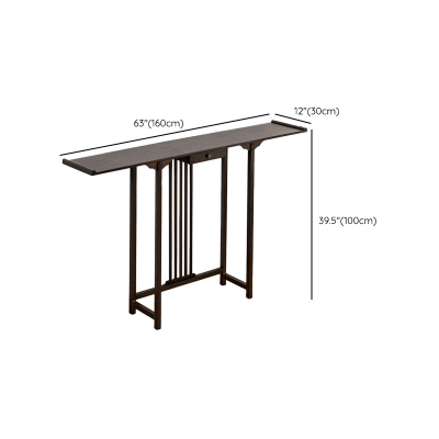 Consolle contemporanea rettangolare. Tavolino consolle in legno marrone caldo