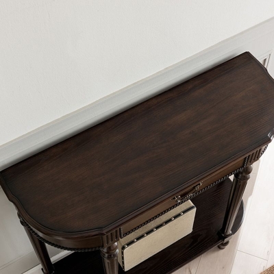 Mid-Century Modern Massivholztisch, 35,43" H Konsolen-Akzenttisch in Brone