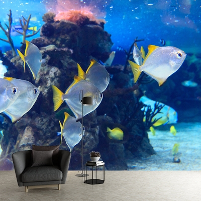 Decorazione murale realistica Decorazione murale per salotto con motivi di pesci tropicali