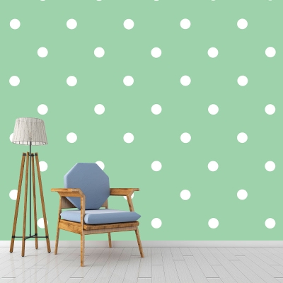Carta da parati resistente alla muffa a pois, illustrazione, decorazione murale per la camera da letto