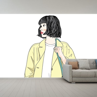 Nowoczesna fototapeta ilustracyjna z postaciami z kresk&oacute;wek wewnętrzna fototapeta