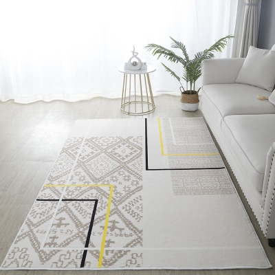Tappeto semplice con motivo floreale Tappeto in poliestere giallo Tappeto lavabile per la decorazione domestica