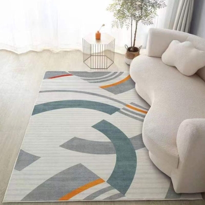 Tappeto moderno beige Tappeto a righe in poliestere Tappeto con supporto antiscivolo per soggiorno