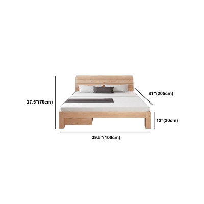 Letto scandinavo con pannelli in legno massello con testiera rettangolare