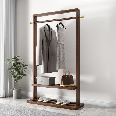 Holz-Kleiderb&uuml;gel, traditioneller Stil, einfache Bodengarderobe f&uuml;r Zuhause