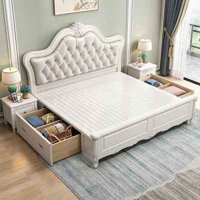 Testata letto standard in legno massello vittoriano, struttura con gambe