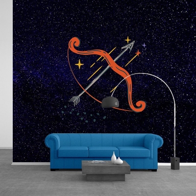 Carta da parati moderna con illustrazione murale Carta da parati costellazione per interni