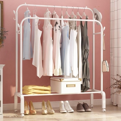 Moderner Metall-Garderobenst&auml;nder, freistehender Haken-Design-Garderobenst&auml;nder mit Regalen