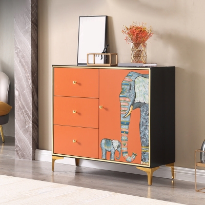 Glam-Aufbewahrungstruhe aus Holz, horizontale Dessous-Kommode mit Schubladen