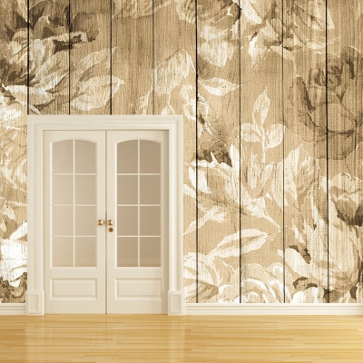 Carta da parati murale con illustrazione ambientale Carta da parati per interni con venature del legno