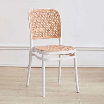 Sedie da pranzo senza braccioli in plastica con schienale aperto in stile moderno (set da 4/8)