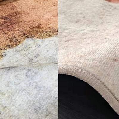 Tappeto per interni rettangolare resistente alle macchie in lana d'agnello shabby chic con motivo a medaglione