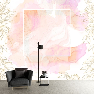 Illustrazione Murale decorativo per soggiorno con piante murali resistenti alle macchie