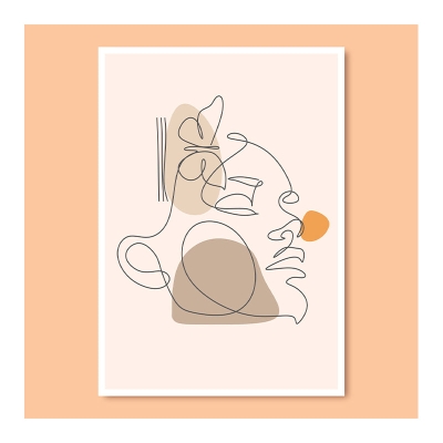 Carta da parati murale resistente alla linea artistica con illustrazione della camera da letto