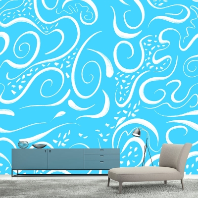 Carta da parati decorativa con illustrazioni murali con motivo a vite per interni
