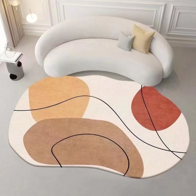 Tappeto dalla forma innovativa Tappeto con pannello a contrasto per il tempo libero Tappeto in poliestere resistente alle macchie
