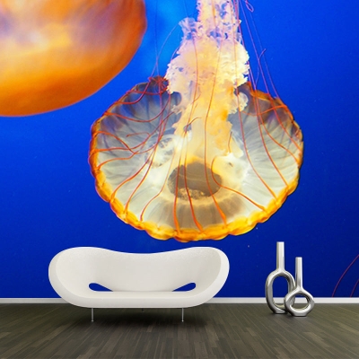 Fotografia Carta da parati con motivo meduse Carta da parati marina ambientale resistente alle macchie