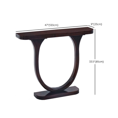 Halbmond-Konsolentisch aus massivem Holz, 85 cm hoch, Akzenttisch mit 1 Ablage