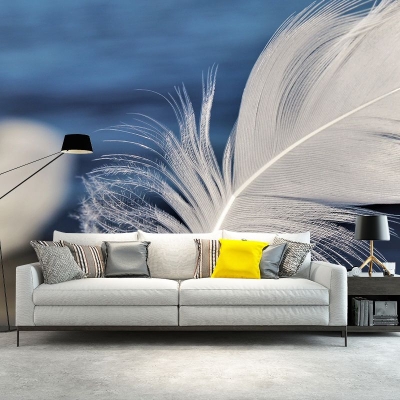 Carta da parati fotografica Murales decorativi per camera da letto resistenti alle macchie di piume