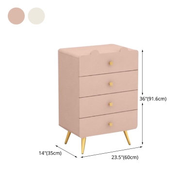 Wei&szlig;e und rosafarbene Schlafzimmerkommode im modernen Stil aus Holz mit mehreren Schubladen