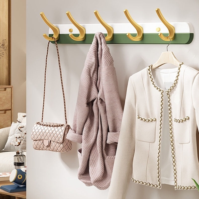 Kleiderb&uuml;gel aus Holz und Metall, moderner, minimalistischer Wandgarderobenst&auml;nder f&uuml;r Zuhause