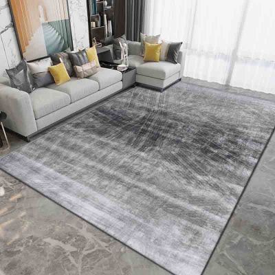 Tappeto moderno grigio Tappeto grafico astratto in poliestere Tappeto lavabile per salotto