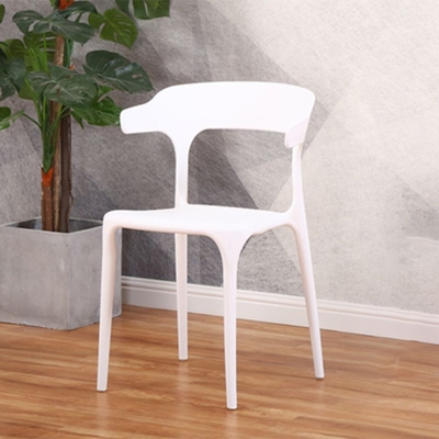Sedia da sala da pranzo in stile moderno con braccioli in plastica con schienale aperto per cucina