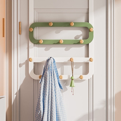 Kleiderb&uuml;gel aus Metall und Holz, Wandgarderobe im modernen Stil f&uuml;r Zuhause