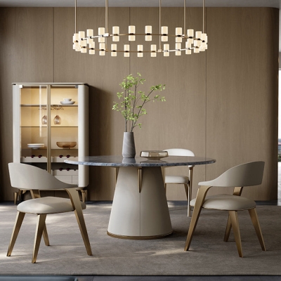 Glam Kitchen Side Chair Gambe in Metallo Poltrona da Pranzo con Schienale Aperto